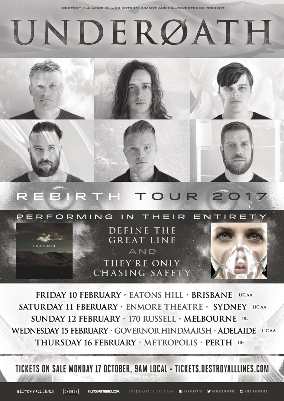 Underoath Australian Tour They're Only Chasing Safety Define The Great Line Aaron Gillespie